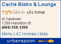 Caché Bistro & Lounge on Urbanspoon