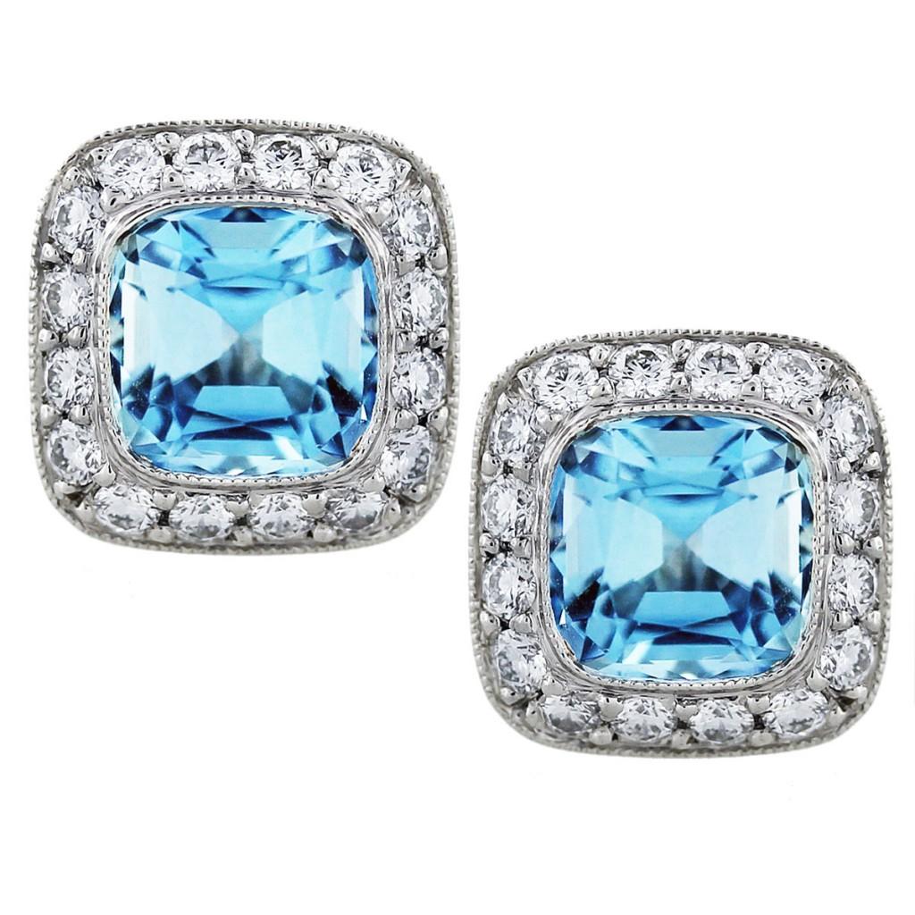 Tiffany and Co. aquamarine earrings something blue for wedding