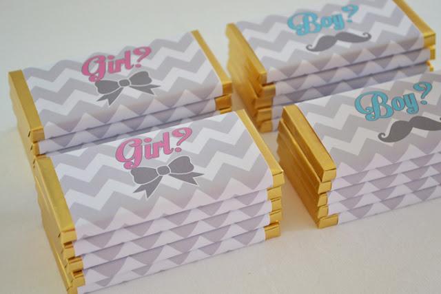 Pink and Blue Chevron themed Gender Reveal Baby Shower by Sugar Sweet Buffets