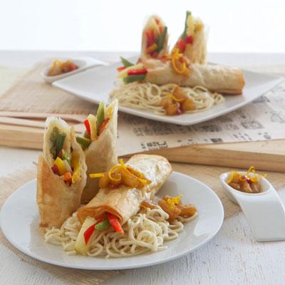 Thai wok vegetable wraps with sticky pineapple salsa post image