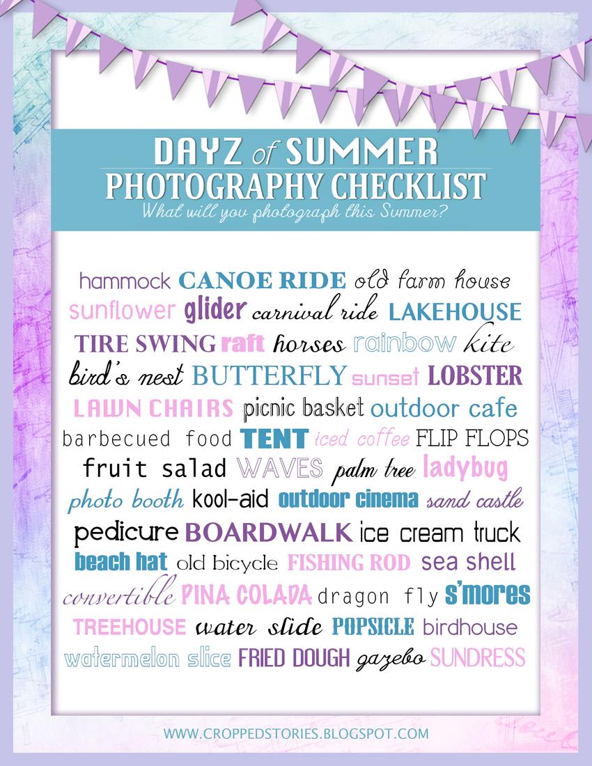 Days of Summer Photography Checklist