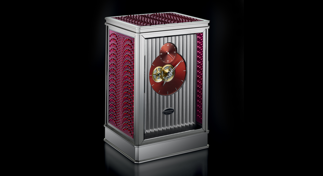 Parmigiani 15 day table clock in red Parmigiani 15 day table clock in red