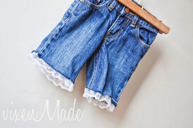 Girls Lace Trimmed Shorts