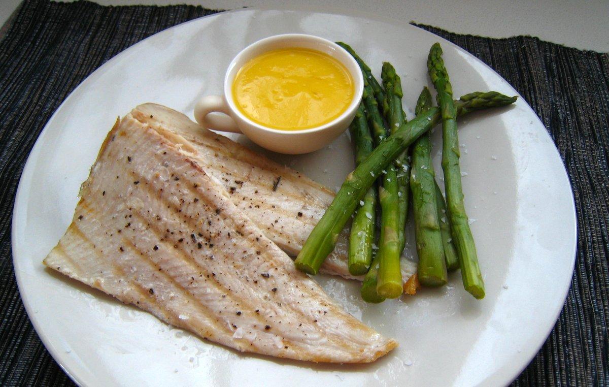 Angelfish with Steamed Asparagus & Lime Beurre Blanc