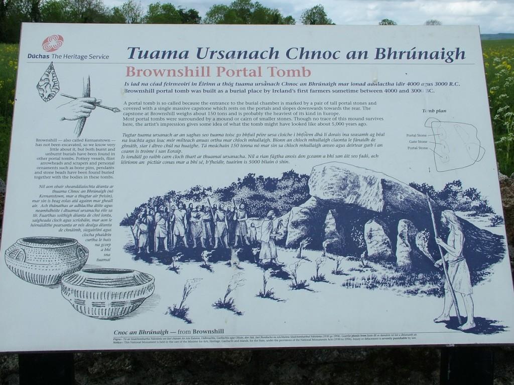 Our visit to the Neolithic Brownshill Portal Tomb in Ireland brownshill portal tomb sign - ireland