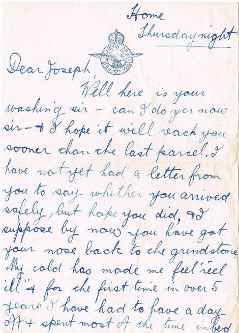 Joe’s Letters, WWII: “Illness back home” family stories