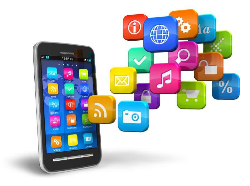5 Smartphone Apps to Aid Your Productivity Smartphone with Flying Apps - White Background
