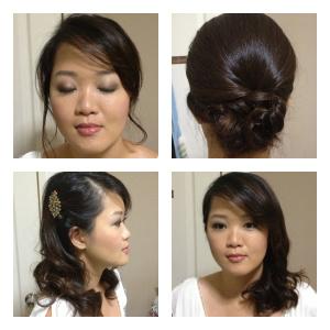 Here's an example of the photos we take of our client during the trial. Makeup and different hairstyles. 