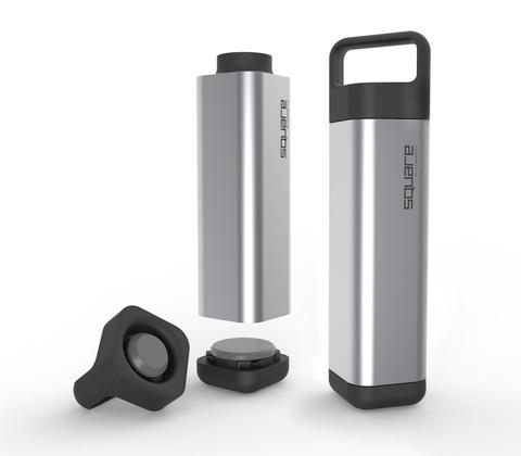 stainless steel water bottle with BPA-free plastic handle