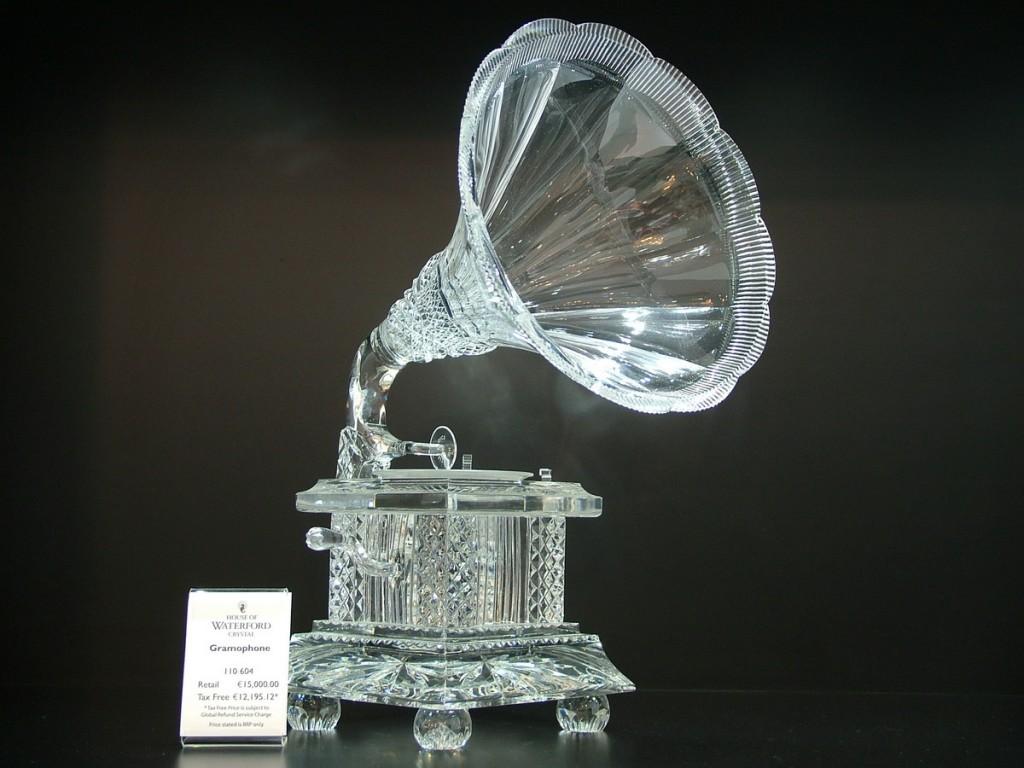 Our tour of the House of Waterford Crystal in Ireland cyrstal gramophone - house of waterford crystal - ireland