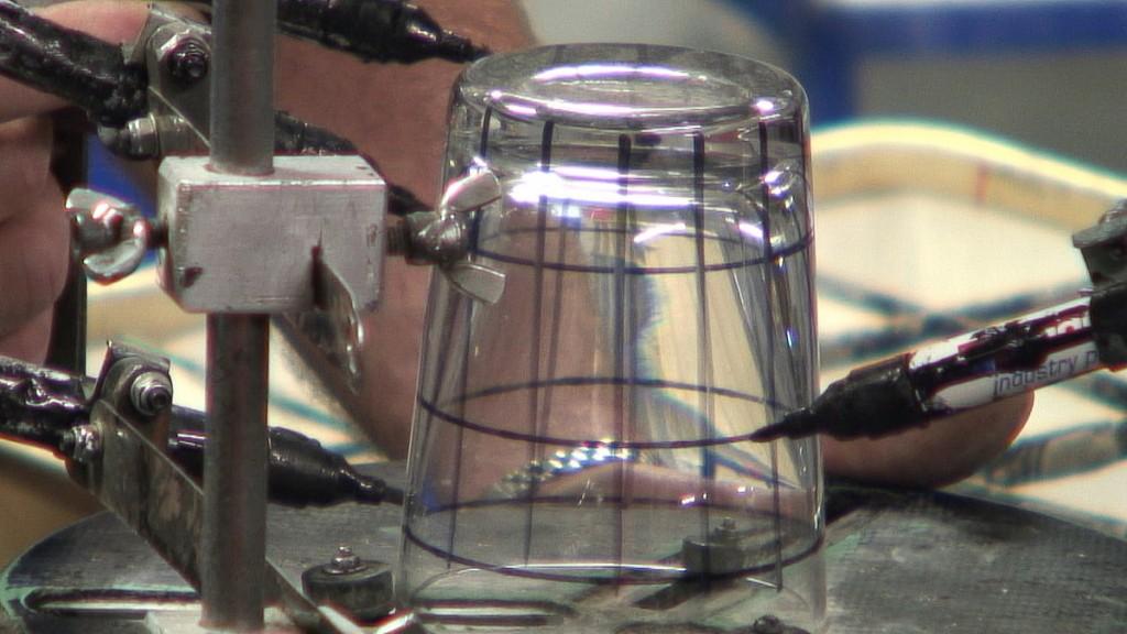 Our tour of the House of Waterford Crystal in Ireland ink markings on a crystal glass - house of waterford crystal - ireland