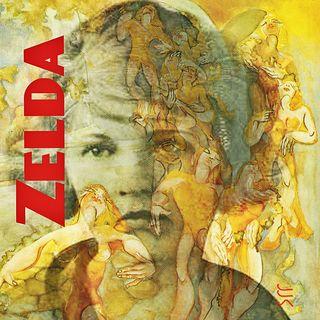 Zelda Fitzgerald overlaid with one of the paintings she did she was institutionalized.