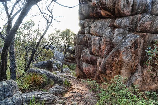 boulders near path mount rosea  