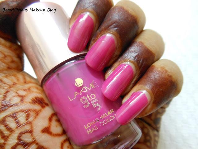 Lakme 9-to-5 Long Wear Nail Color in Pink Service : NOTD