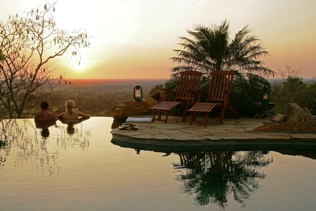 Elsa's - Sundowners in Elsa's Infinity Pool Honeymooning in Africa - Africa Rose Travel