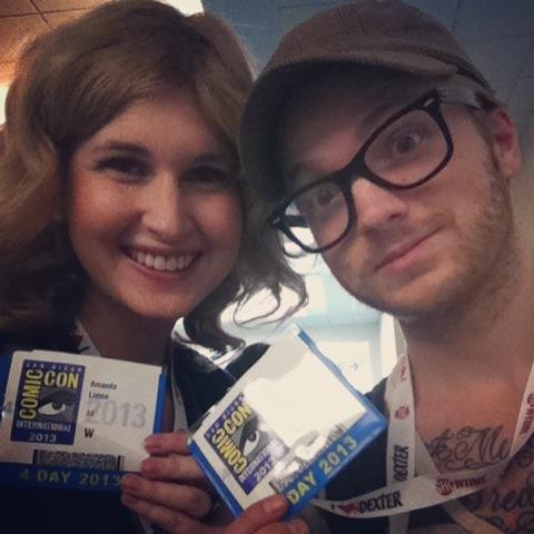 This is my husband and I with our badges, so excited!