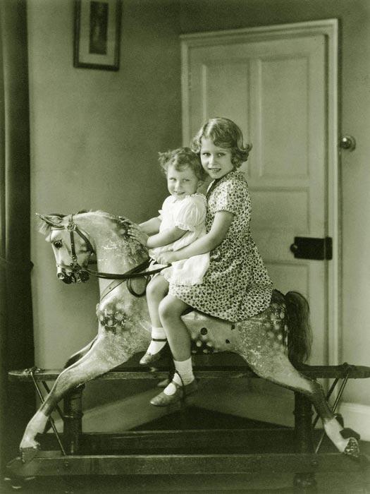 Princess Elizabeth and Princess Margaret rocking horse a photo Princess Elizabeth and Princess Margaret rocking horse a Welcoming the Royal Baby, His Royal Highness Prince TBD of Cambridge