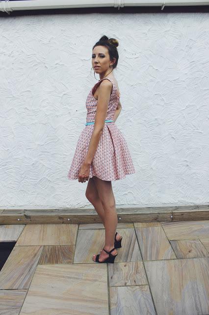 summer, dress, little, mistress, colour, cute, pretty, wedding, guest, outfit, style, fashion, hair bow, messy, bun, hairstyle
