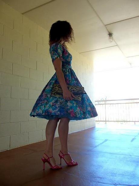 Vintage Dress with Fushia Escada heels