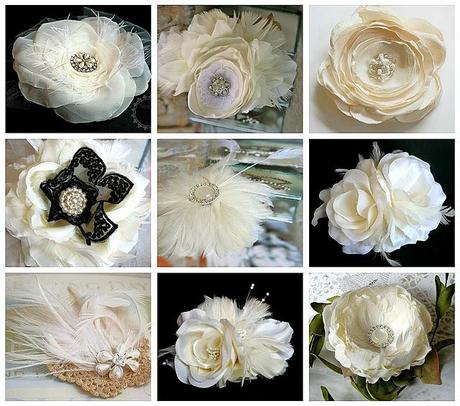 New Ivory Bridal Hair Flowers