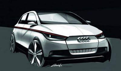 Audi A2 Concept exterior sketches by Audi Design team Audi A2 Concept exterior sketches by Audi Design team