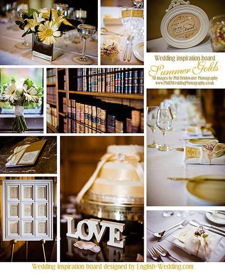 Summer Gold wedding inspiration board with images by Phil Drinkwater 