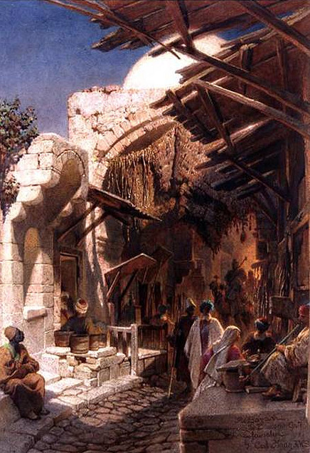 The Bazaar near the Damascus Gate in Jerusalem