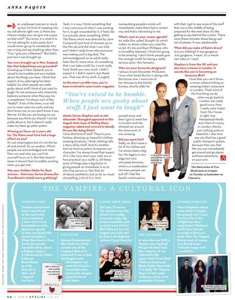 Stephen Moyer at taping of Regis & Kelly Scans of Anna Paquin in the September issue of Stylist Magazine