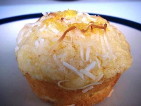 Lemon syrup and coconut muffins