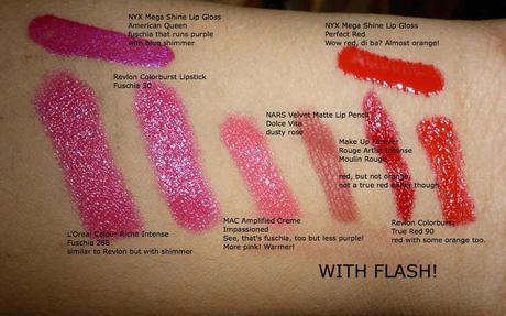 Lip Service: NARS Dolce Vita and MAC Impassioned. Swatcheslabels