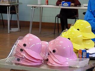 Fireman Samantha and her pretty, pretty pink helmet