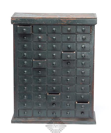 Diminutive Wooden Watch Makers or Seed Chest - Auction Lot 137 (9/14/2011) - Norman C. Heckler + tools