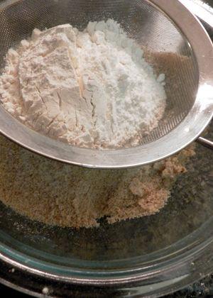 Raspberry, almond,buttermilk cake - Sieve flour