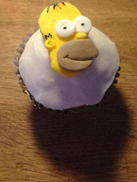 homer simpson cupcake hand cut father day dad