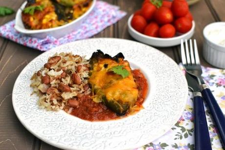 Baked Vegetarian Chili Rellenos (Low fat)