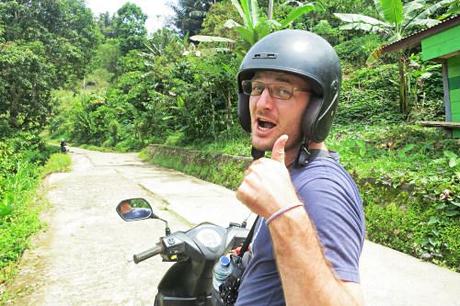 travelling with a motorbike in Indonesia
