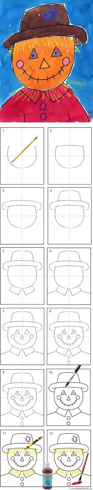 How to Draw a Scarecrow Tutorial - Paperblog