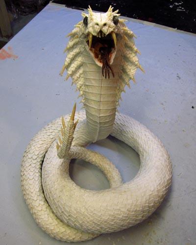 Paper Mache Naga- Dragon Queen of Snakes-finished sculpting