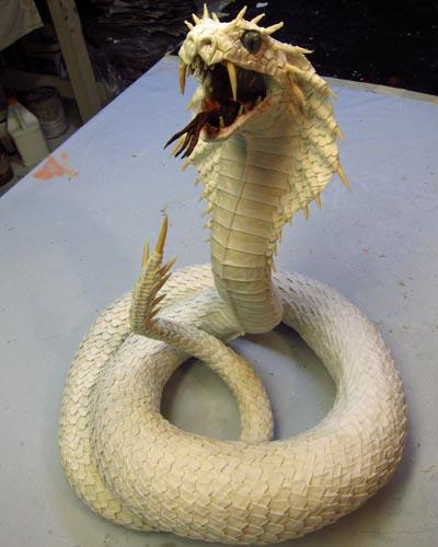 Paper Mache Naga- Dragon Queen of Snakes-finished sculpting
