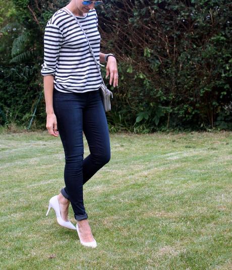 Stripes and and super skinny jeans
