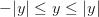 -|y|\le y\le |y| -|y|\le y\le |y|