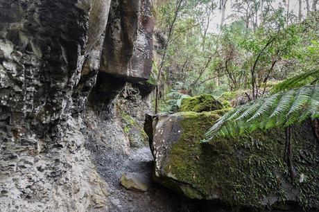 Rocks and boulders rock walls in the canyon lorne