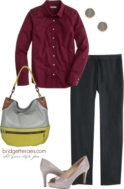 What am I going to wear to work tomorrow? Look 1 button downs and pants outfits