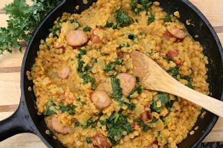 Lentil, Kale and Sausage One Pot Meal (Dairy, Gluten and Sugar Free)