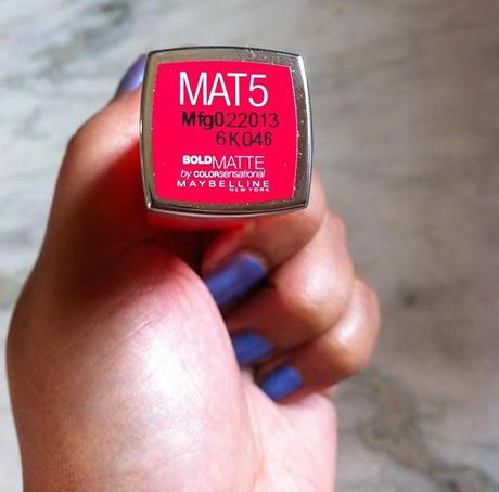 Maybelline Bold Matte Color Sensational  Lip Color in MAT5 - Review, Swatch