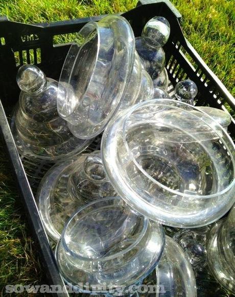 DIY Garden Lights recycled glass project