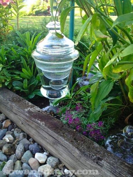 DIY Garden Lights recycled glass art