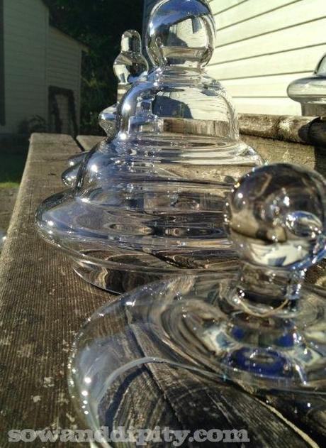 DIY Garden Lights recycled glass
