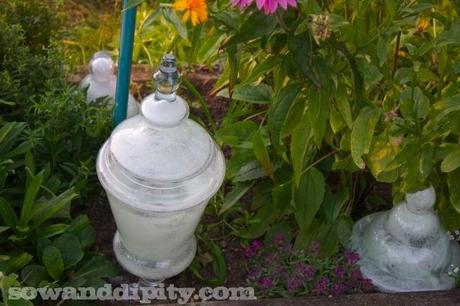 DIY Garden Lights frosted glass