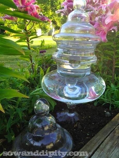 DIY Garden Lights glass garden art